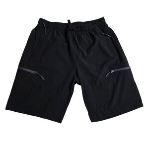 Women's DHUGUT Black Athletic Shorts M with Gray Zippers